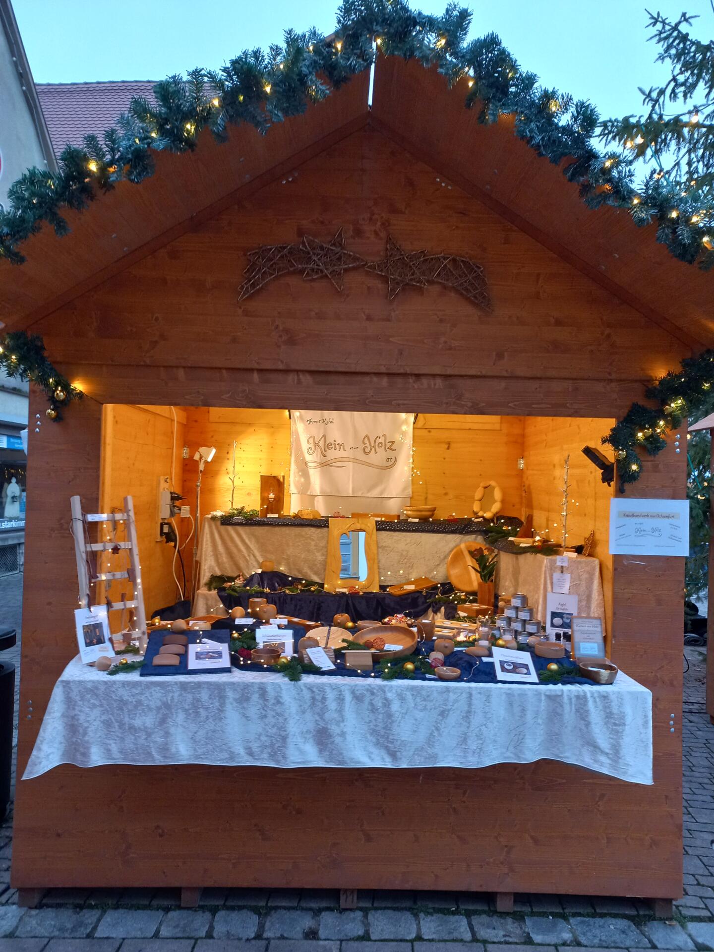 Weihnachtliche Ausstellung jeden Advents-Samstag von 10 -14 Uhr in der Vinothek von Kleines aus Holz, Thomas Michel in Ochsenfurt